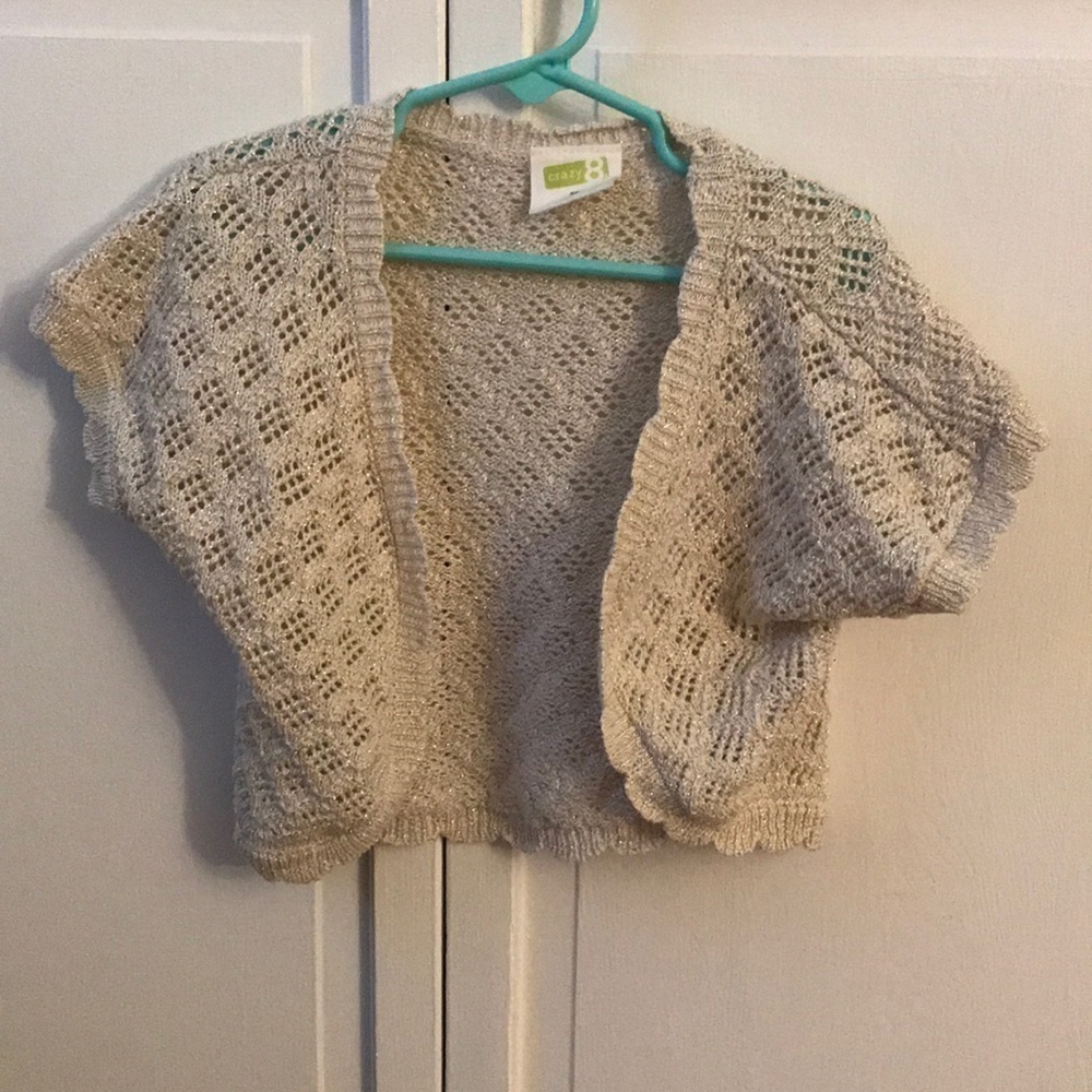 4/$30 Crazy 8 Sparkly Cream Girls Vest Size 3T